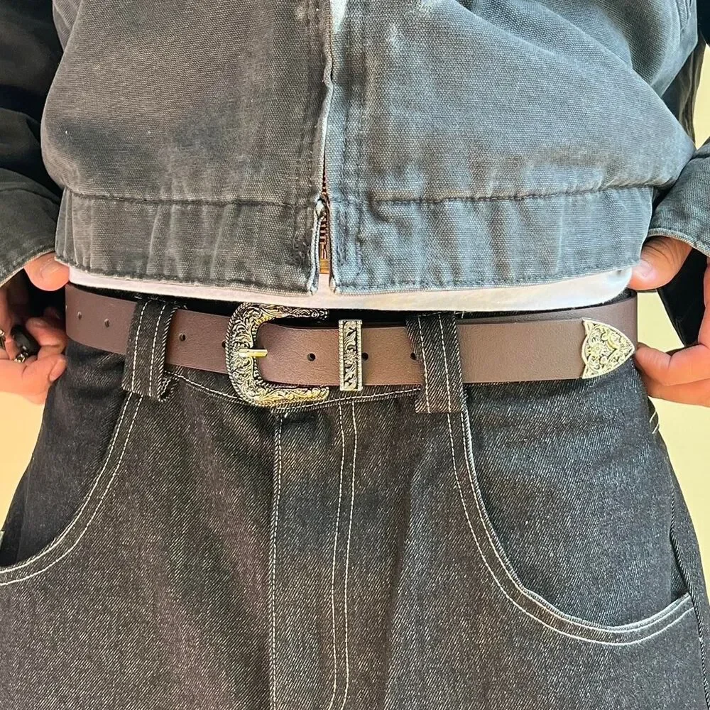 brown simple american western cowboy boho belt